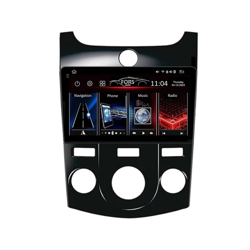 Android head unit FORS.auto FS 4 PRO for Kia Forte/Cerato (4+64Gb, 9", Manual AC) 2009-2012