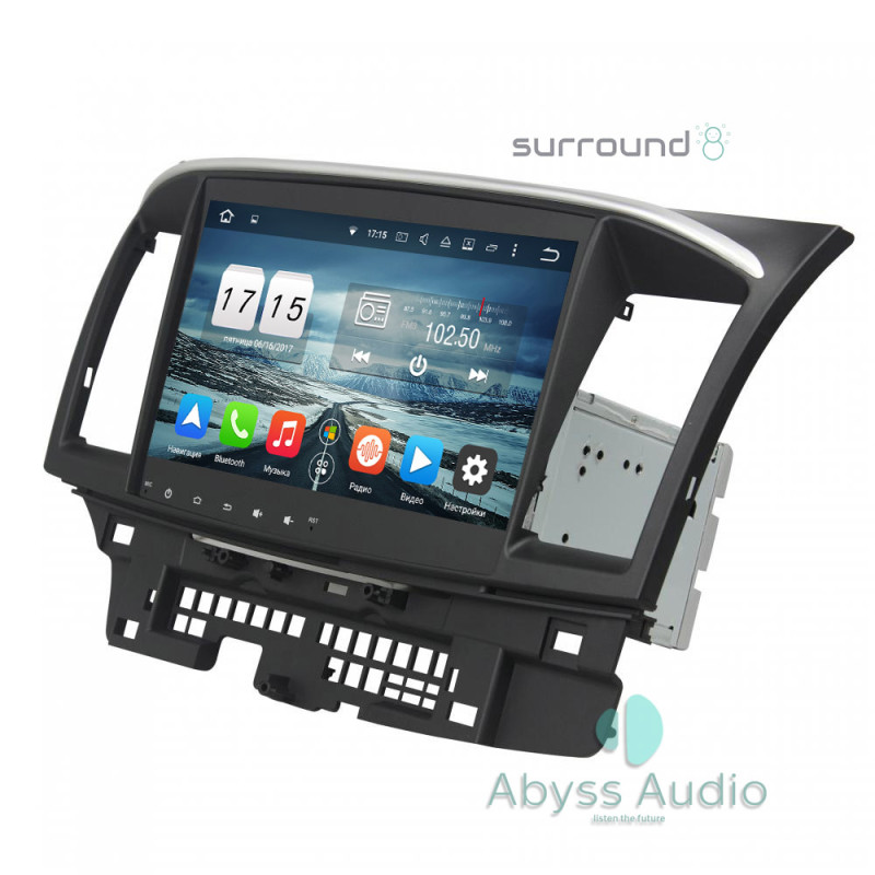 Android head unit Abyss Audio for Mitsubishi Lancer X 2014-2015