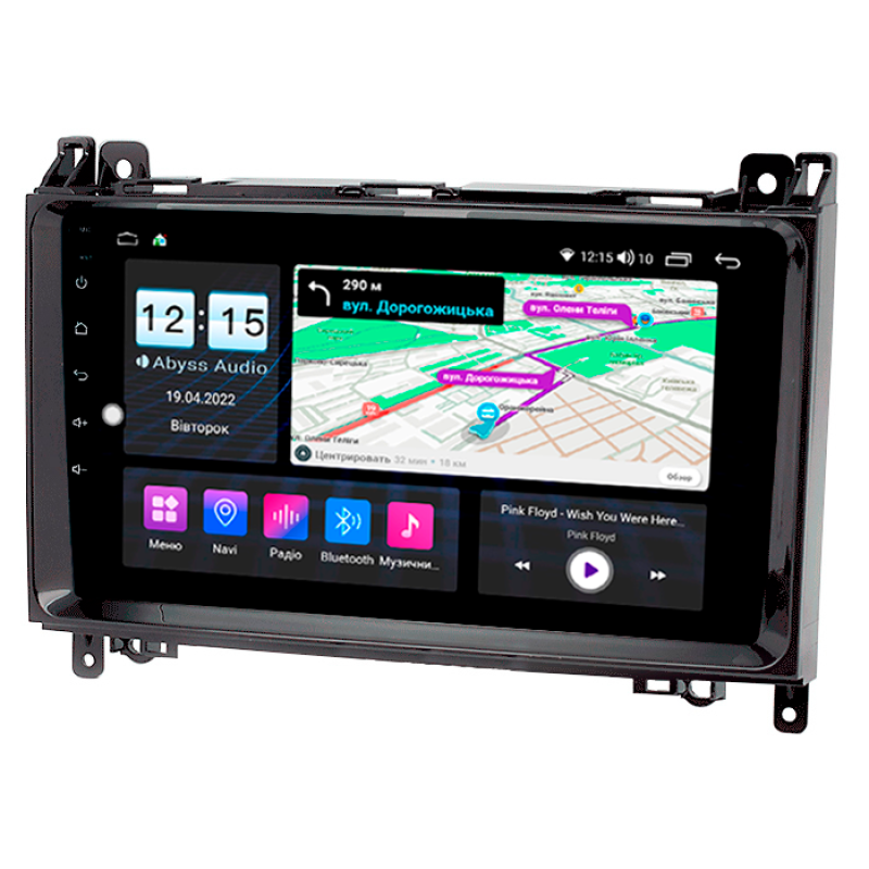 Štátní audio systém Abyss Audio MP-9309 pro Mercedes třídy A (W169), třídy B (W245), rok výroby 2004–2012.