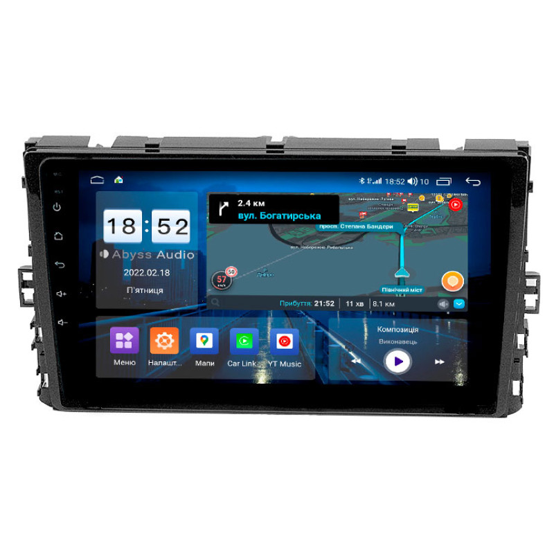 Android head unit Abyss Audio QX-9383 for Volkswagen Arteon / Atlas / Bora / Caravelle, Transporter (T6) / CC / Golf / Jetta / Passat / Polo / Teramont / Tiguan 2017+