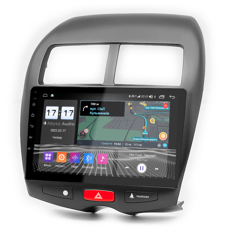 Android head unit Abyss Audio QS-0238 for Mitsubishi ASX 2010-2016