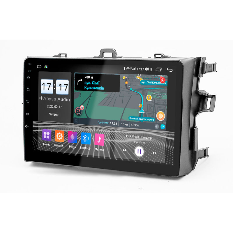 Android head unit Abyss Audio QS-0119 for Toyota Corolla E150 2007-2013