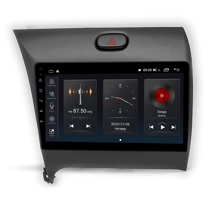 Magazynowa odtwarzacz CD/DVD Abyss Audio SP-9183 do Kia Cerato (2012–2015).