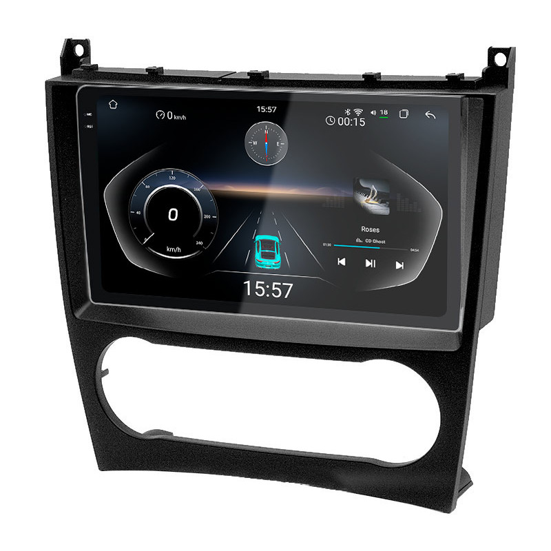 Štátní audio systém Abyss Audio WR-9318 pro Mercedes třídy C (W203) z let 2004–2007.