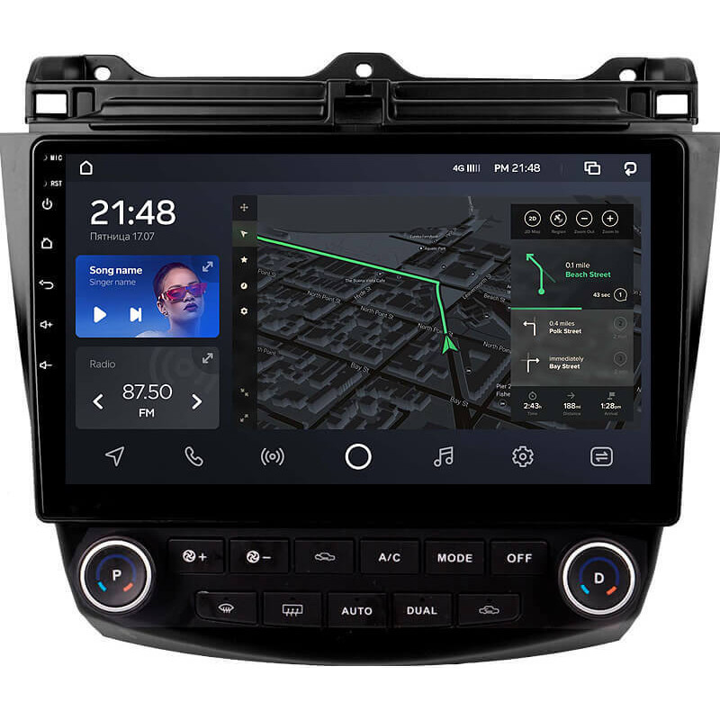 Android head unit AMS T1010 6+128 Gb Honda Accord 7 CM UC CL 2005-2008 10″