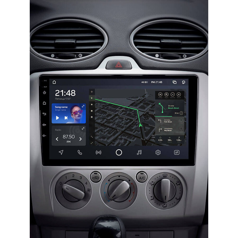 Android head unit AMS T910 6+128 Gb Ford Focus 2 (Mk 2) 2004-2011 (F1) 9″