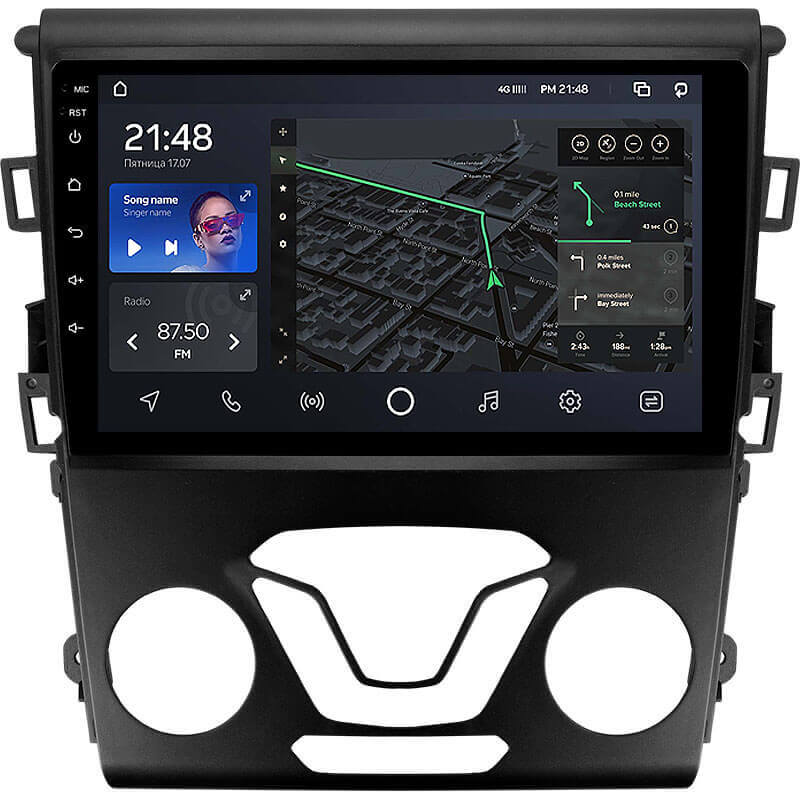 Android head unit AMS T910 6+128 Gb Ford Mondeo 5 (ZYJ) 2014-2019 9″