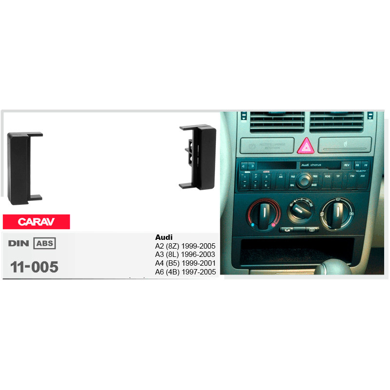 Adapter frame for Audi A2, A3, A4, A6 Carav 11-005