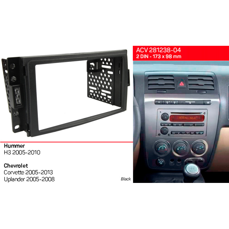 Adapter frame for Chevrolet Corvette, Uplander, Hummer H3 ACV 281238-04