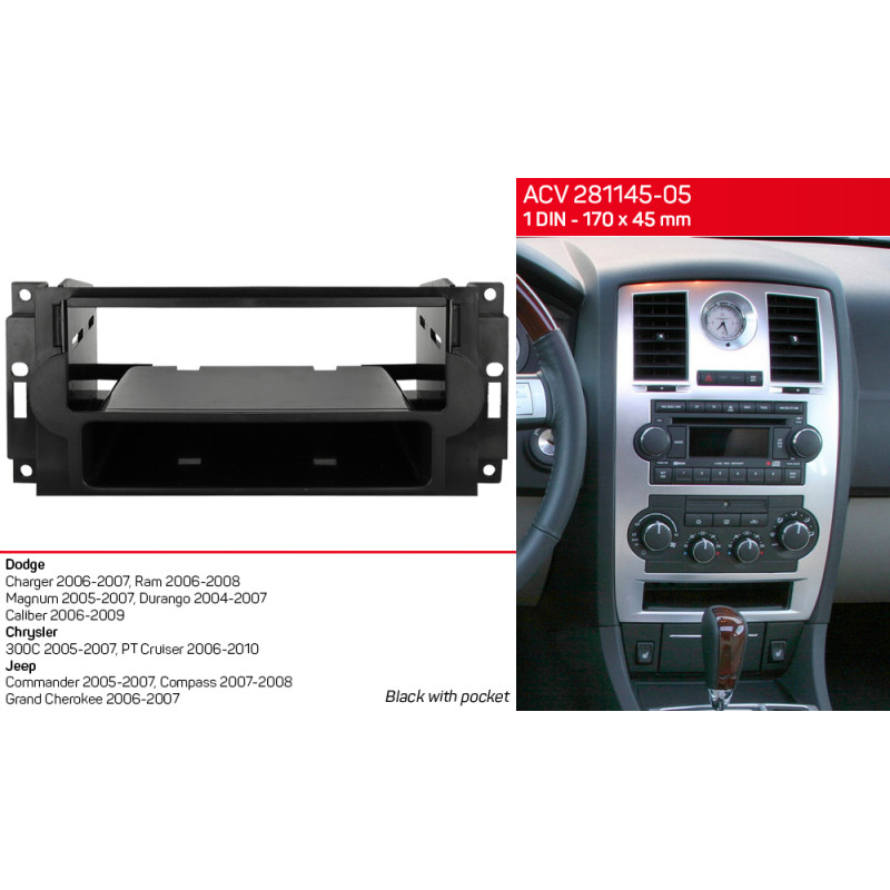 Adapter frame for Chrysler 300C, PT Cruiser ACV 281145-05