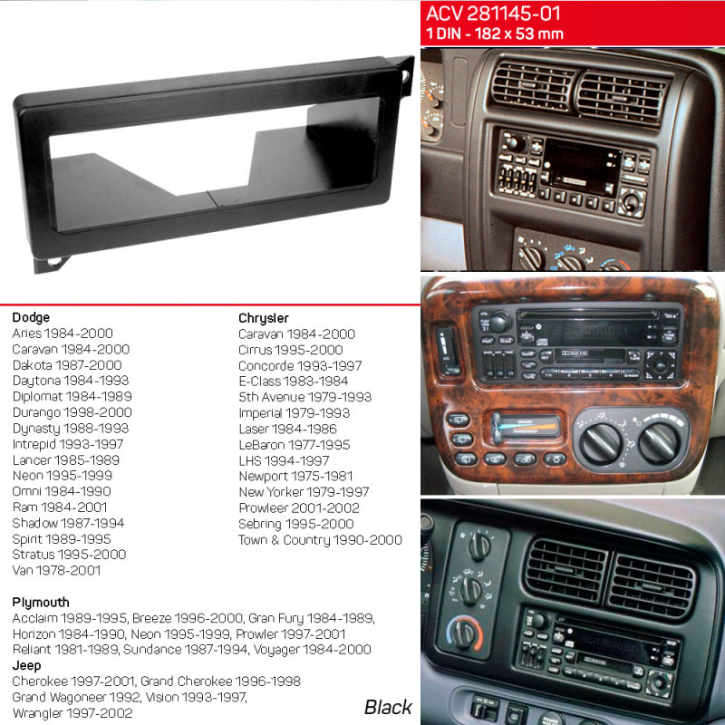 Ramka przejściowa do Chrysler Sebring ACV 281145-01