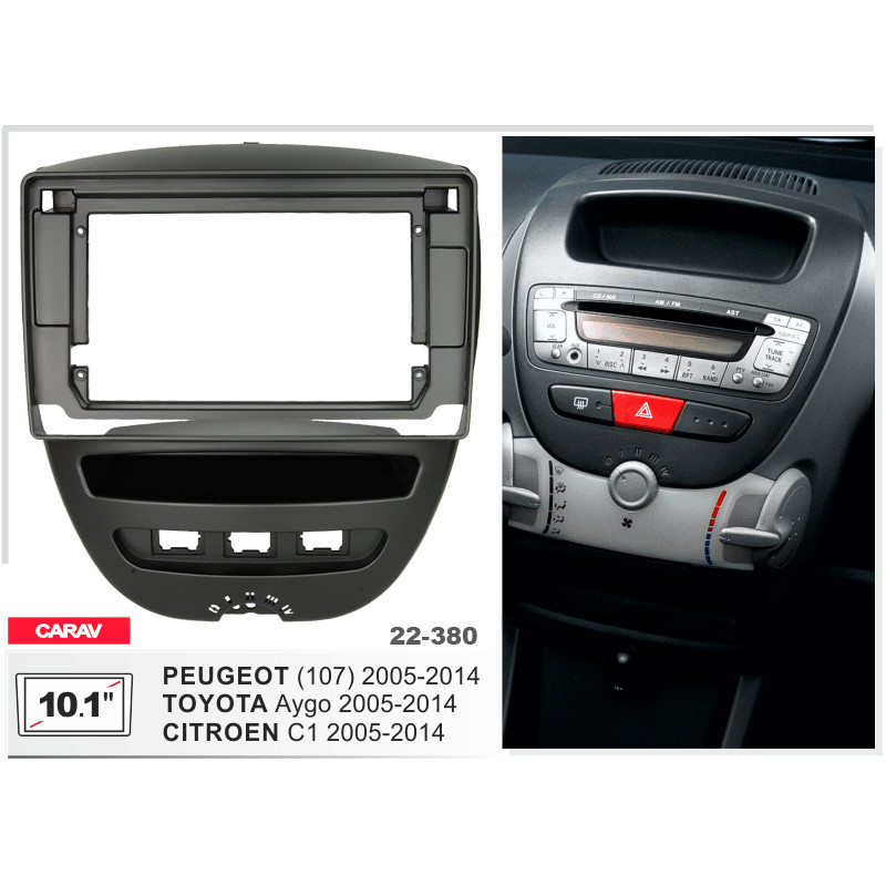 Adapter frame for Citroen C1, Peugeot 107, Toyota Aygo Carav 22-380