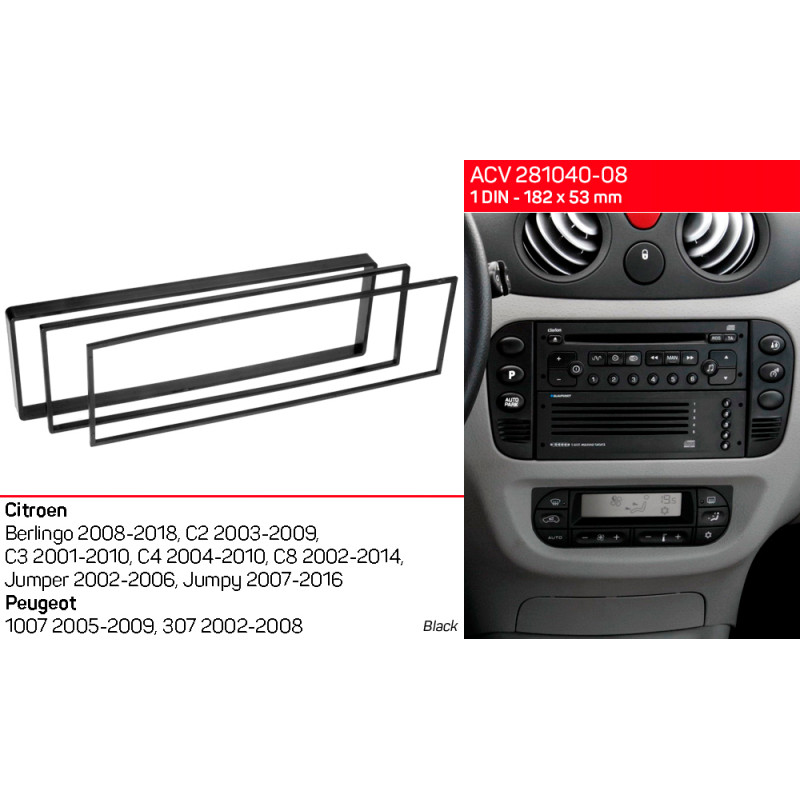 Adapter frame for Citroen, Peugeot ACV 281040-08