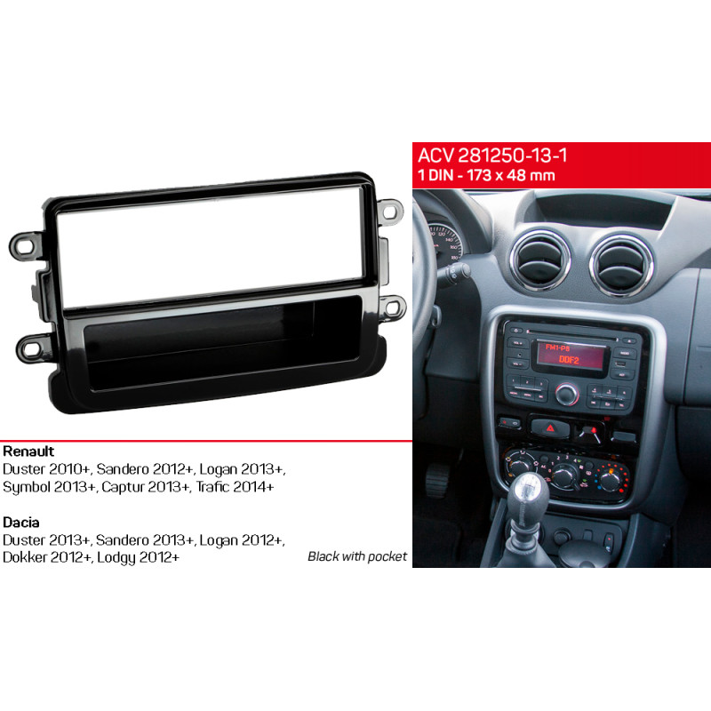 Adapter frame for Dacia Duster, Sandero, Logan, Dokker, Lodgy ACV 281250-13-1