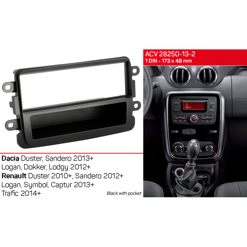 Adapter frame for Dacia Duster, Sandero, Logan, Dokker, Lodgy ACV 281250-13-2