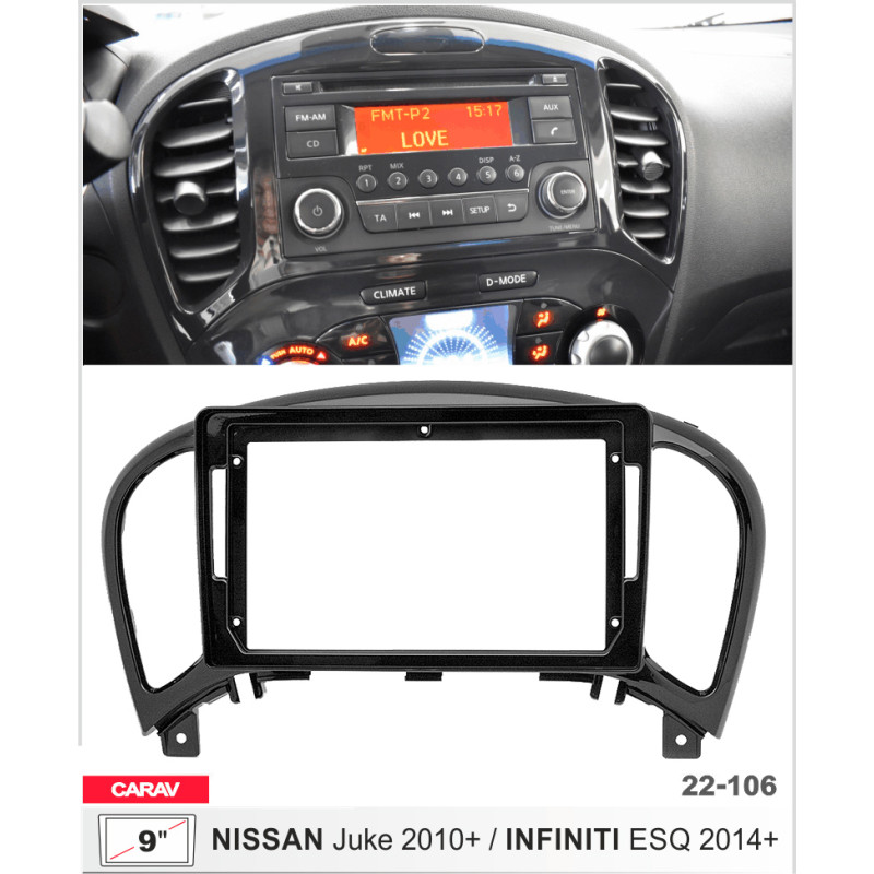 Adapter frame (for vehicles) Nissan Juke Carav 22-106