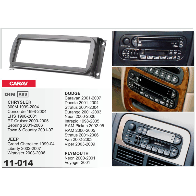 Adapter frame for Dodge Caravan, Durango, Neon, RAM Carav 11-014
