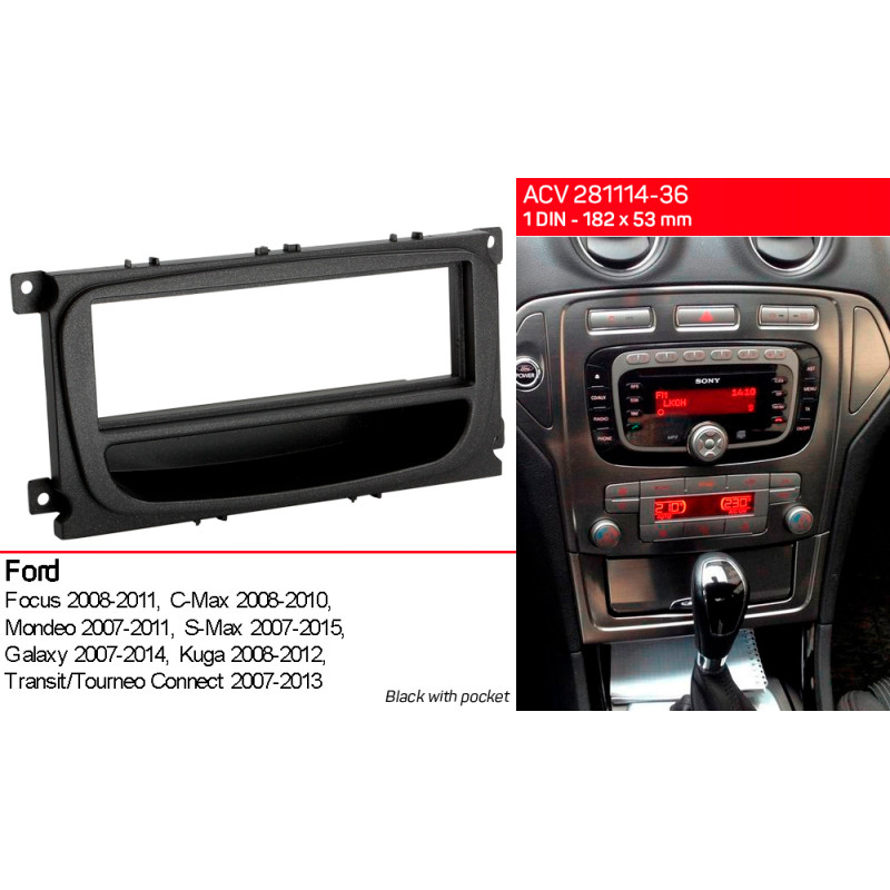 Adapter frame for Ford Focus, Mondeo, S-Max, C-Max, Galaxy, Kuga ACV 281114-36