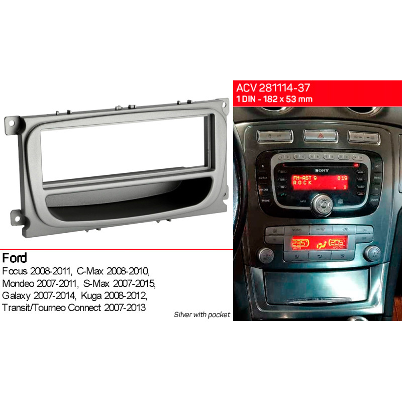 Adapter frame for Ford Focus, Mondeo, S-Max, C-Max, Galaxy, Kuga ACV 281114-37