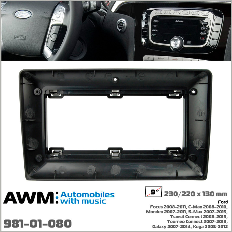Adapter frame for Ford Focus, Mondeo, S-Max, C-Max, Galaxy, Kuga AWM 981-01-080