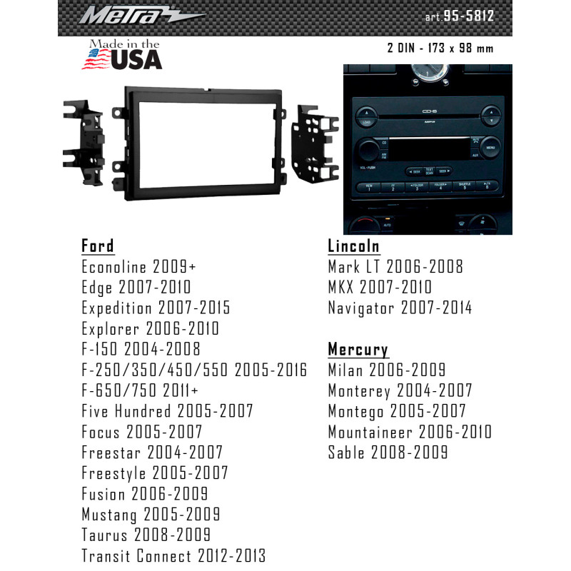 Přechodový rámeček pro Ford Metra (95-5812)