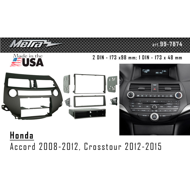 Adapter frame for Honda Accord, Crosstour Metra 99-7874
