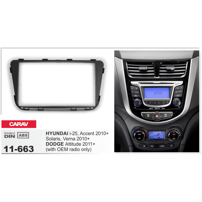 Ramka przejściowa do Hyundai Accent, Solaris Carav (11-663)