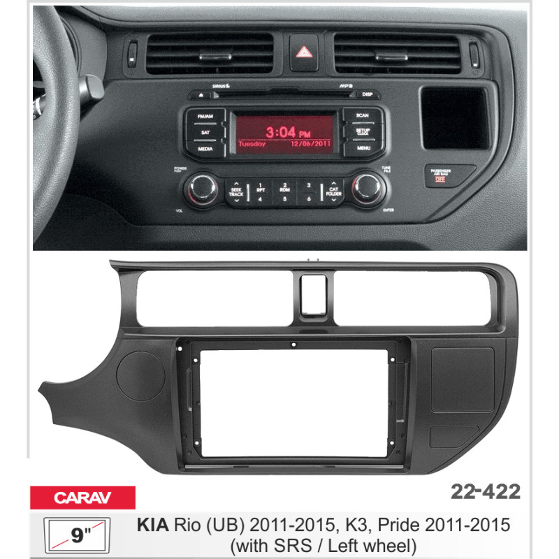 Adapter frame for KIA Rio Carav 22-422