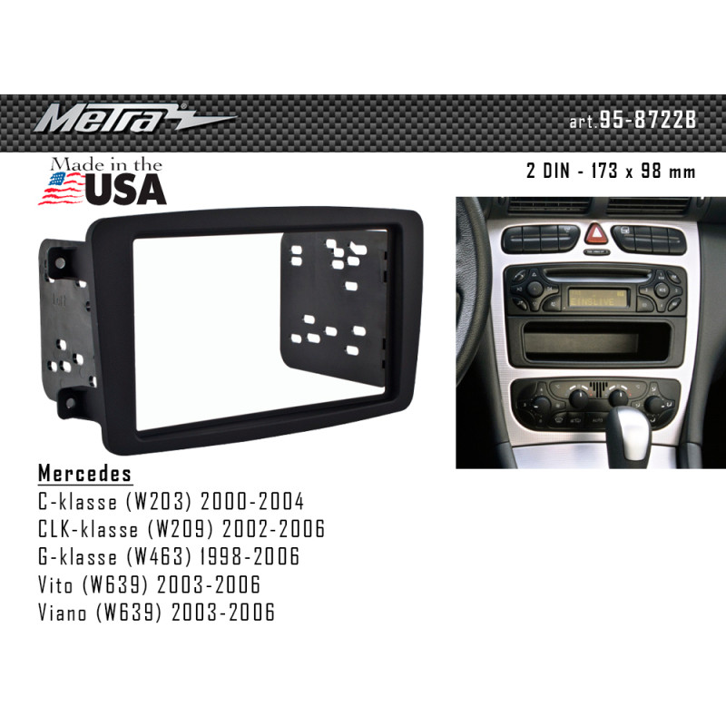 Adapter frame for Mercedes C-klasse, CLK-klasse, G-klasse, Vito, Viano Metra 95-8722B