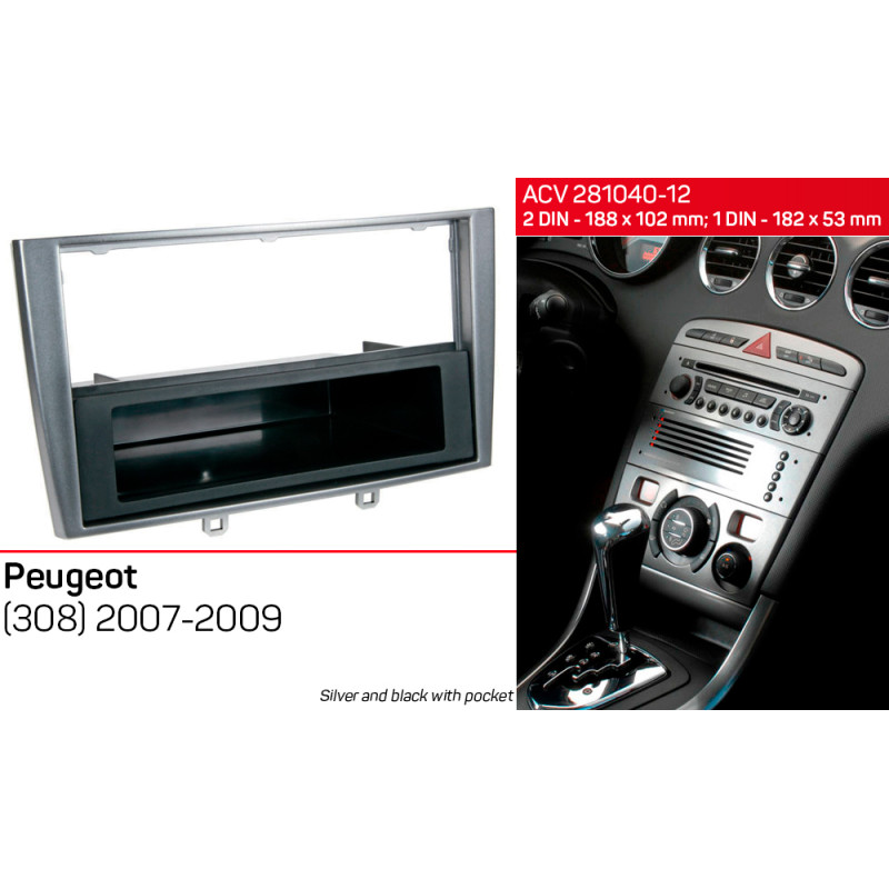 Adapter frame for Peugeot 308 ACV 281040-12
