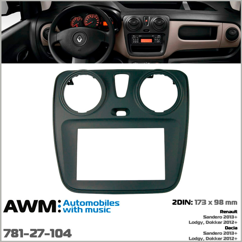 Adapter frame for Renault, Dacia Dokker, Lodgy, Sandero AWM 781-27-104