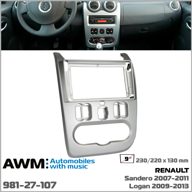 Adapter frame for Renault, Dacia Duster, Sandero, Logan, Nissan NP200 AWM 981-27-107