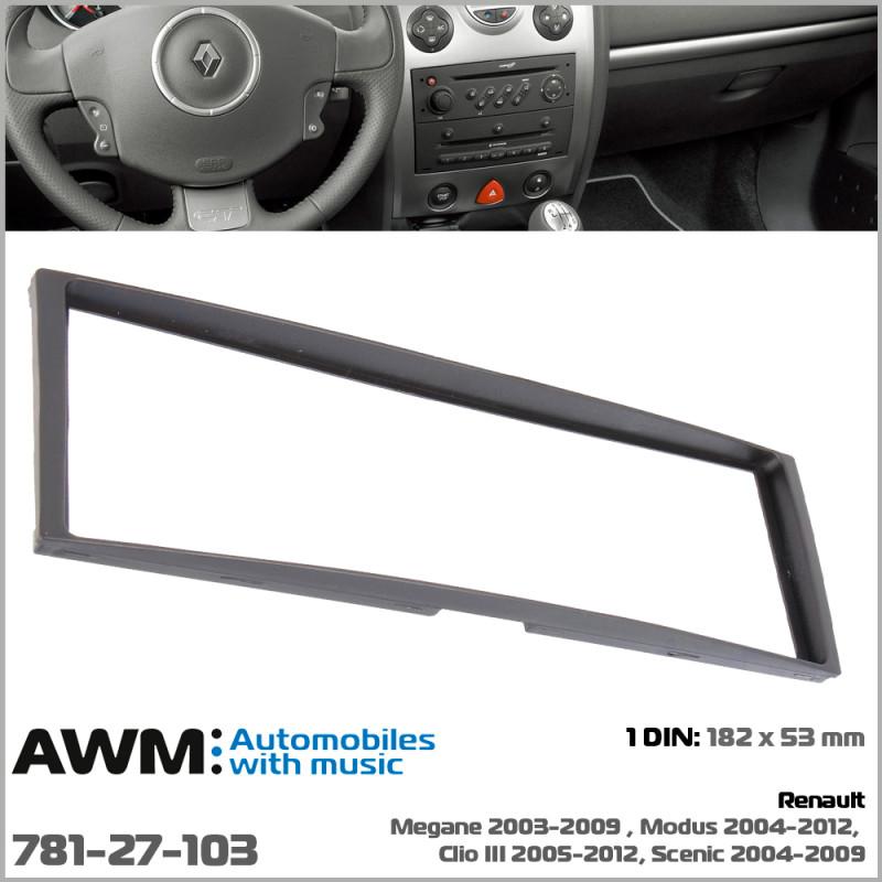Adapter frame for Renault Megane, Modus, Clio, Scenic AWM 781-27-103