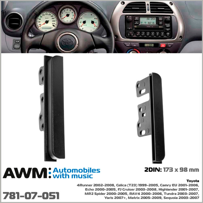 Přechodová rámeček pro Toyota 2 DIN AWM 781-07-051