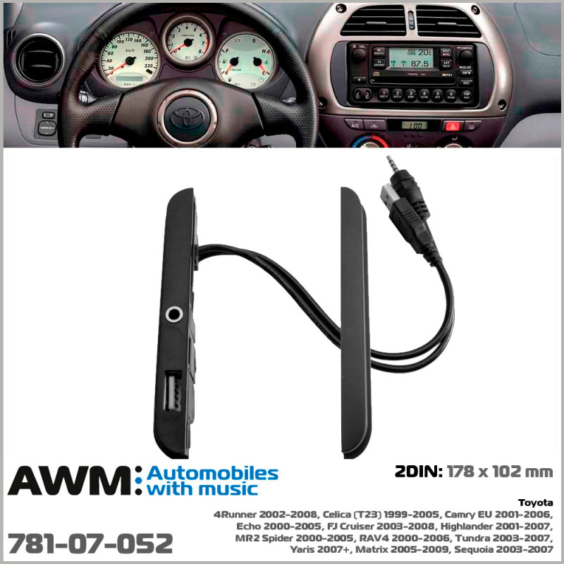 Přechodová rámeček pro Toyota 2 DIN AWM 781-07-052