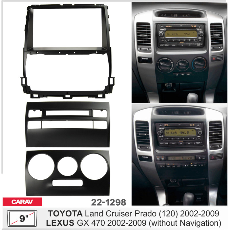 Adapter frame for Toyota Land Cruiser Prado, Lexus GX Carav 22-1298
