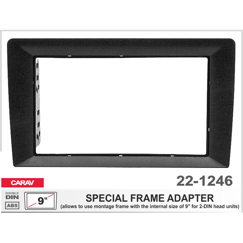 Universal adapter frame 9" for 2 DIN Carav 22-1246