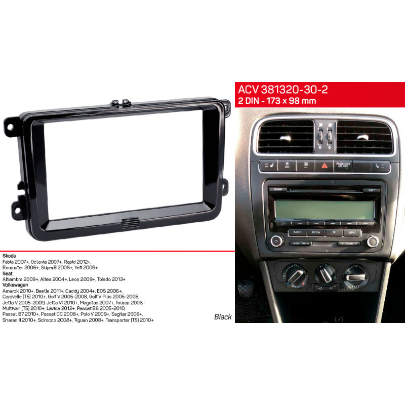 Adapter frame for Volkswagen, Skoda, Seat ACV 381320-30-2