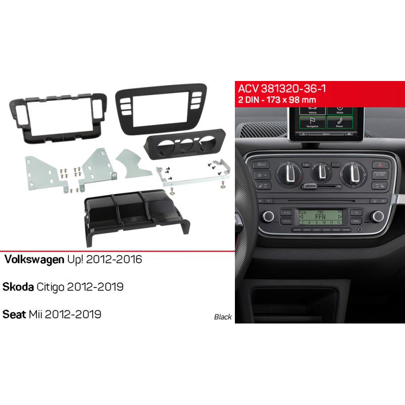 Adapter frame for Volkswagen Up!, Skoda Citigo, Seat Mii ACV 381320-36-1