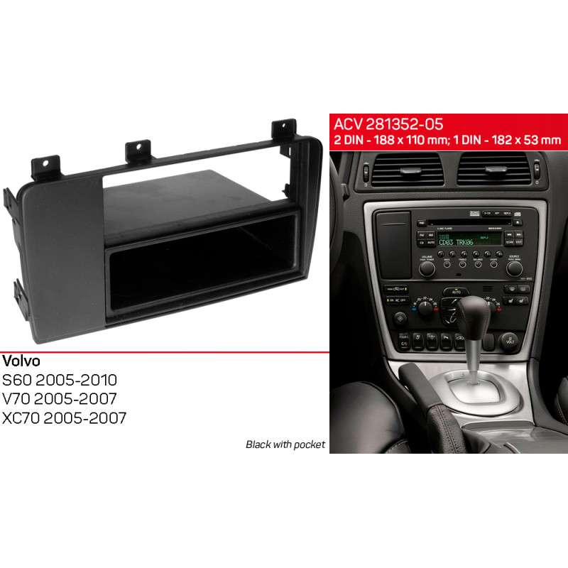 Adapter frame for Volvo S60, V70, XC70 ACV 281352-05